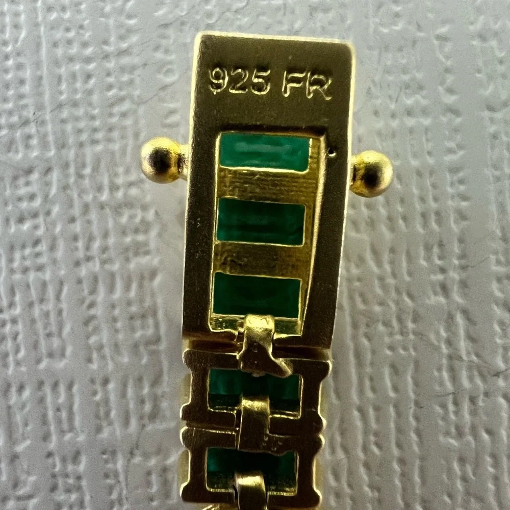 Midnight Collection 14K Gold Plated 925 Twilight Marquis Station Tennis Bracelet - Picture 7 of 7